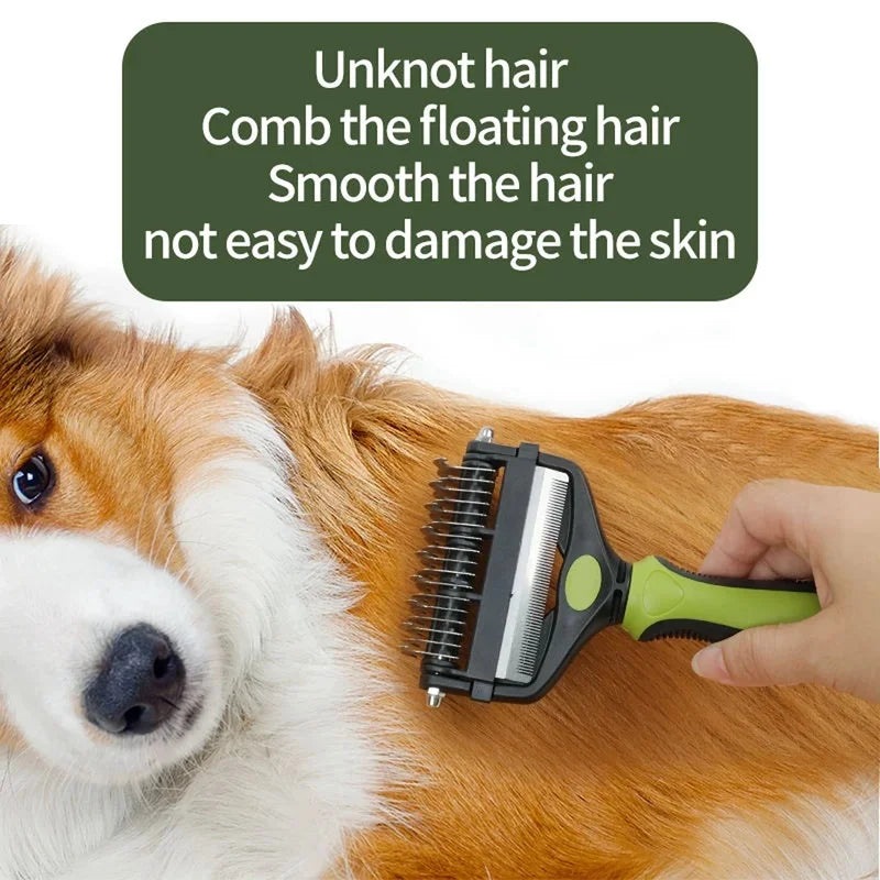 3‑In‑1 Pet Deshedding Brush, Dog Cat Fur Remover Knot Cutter Comb, Multifunctional Puppy Grooming Shedding Brush Pet Hair Care S