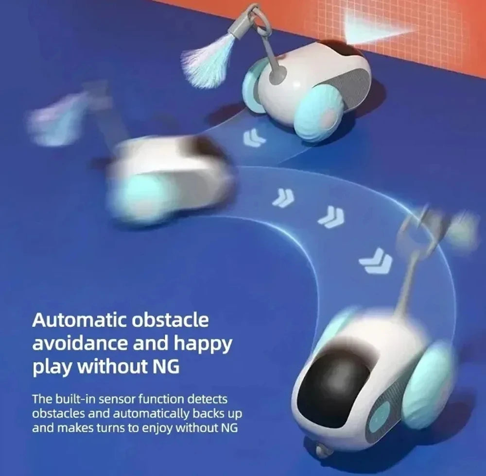 Smart Car Cat Toy Interactive Cat Toy Ball Automatic Rolling Remote Control Toy Car Indoor Cat Accessories Pet Kitten Supplies