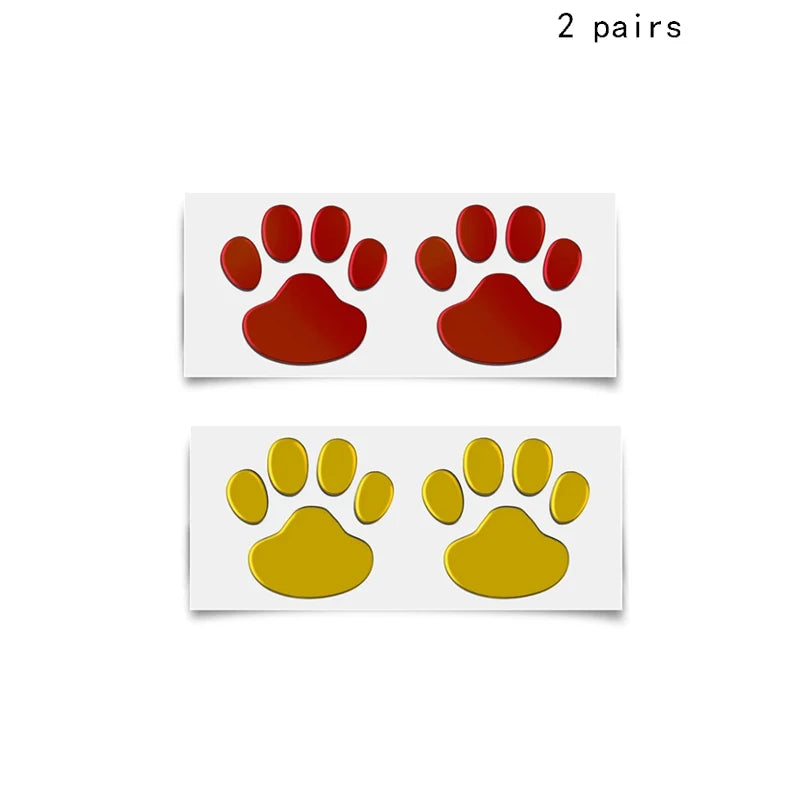 Car Stickers Creative Decals Paw 3D Animal Dog Cat Foot Prints Decal Car Motocycle Sticker Car Accessories