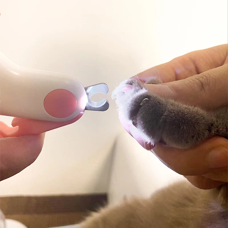 Led Light Cat and Dog Nail Clippers Professional Pet Nail Trimmer with Safety Lock for Small Dogs and Cats Animal Care Grooming Tool Set