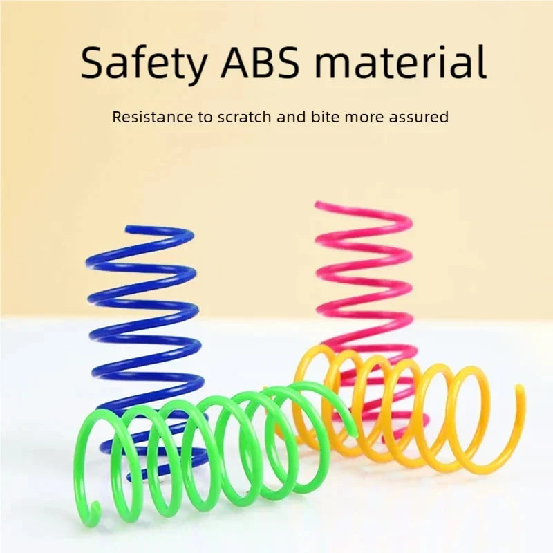 Colorful Spiral Coil Cat Spring Toy  Durable Pet Cat Interactive Toys Anti Bite Kitten Play Chew Entertainment Pet Supplies