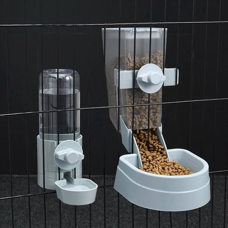 Automatic Pet Feeding Cage Hanging Bowl Water Bottle Food Container for Small Dogs, Cats, Rabbits, Birds Pet Feeder Product