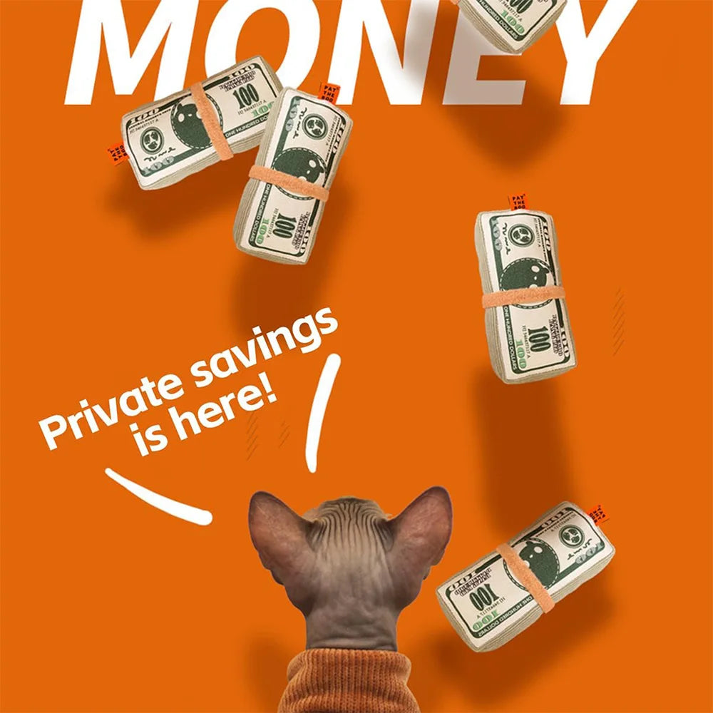 Dog Toy Money Shape Bite Resistant Indestructible Squeaky Toy Sound Interactive Self-Play for Dog Puppy Cat Pet Training Supplie