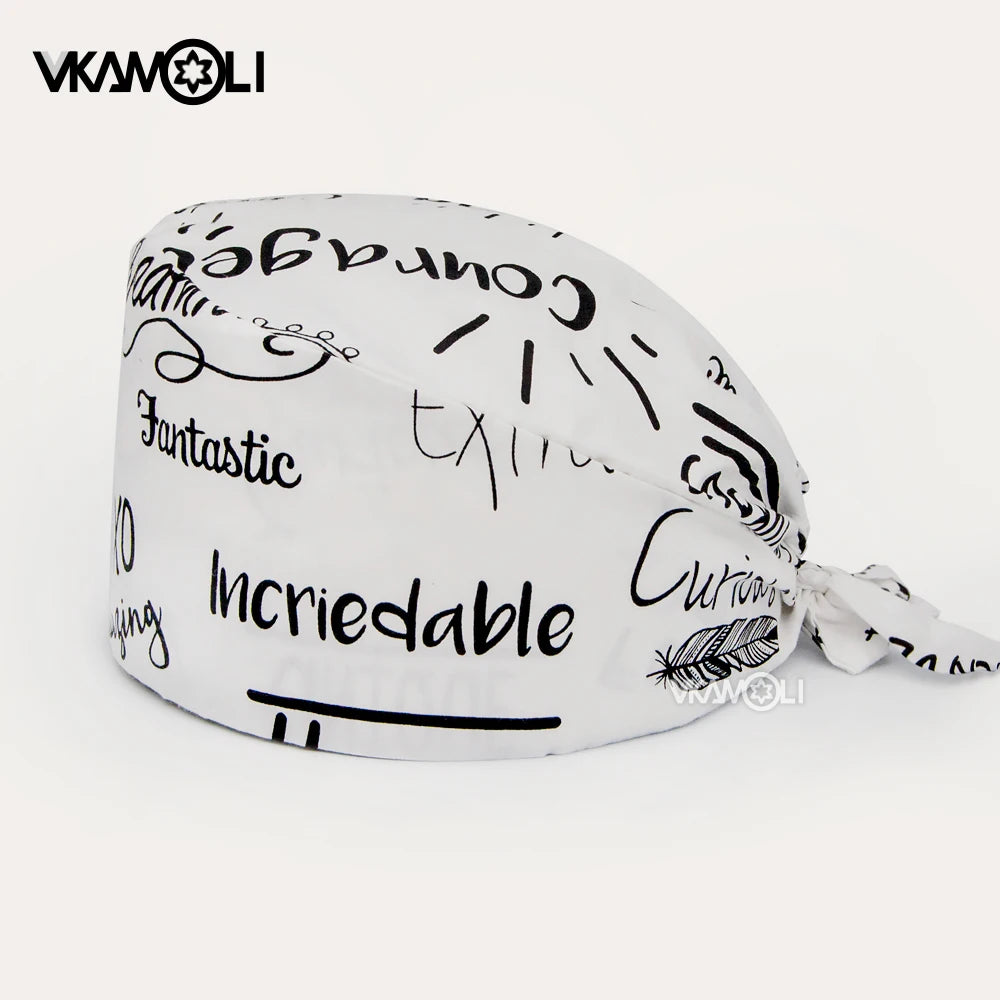Cloud printing man and womens Scrubs Caps Pet Grooming Agency Work Scrubs Breathable Lab Hat sgorro enfermera nursing cap