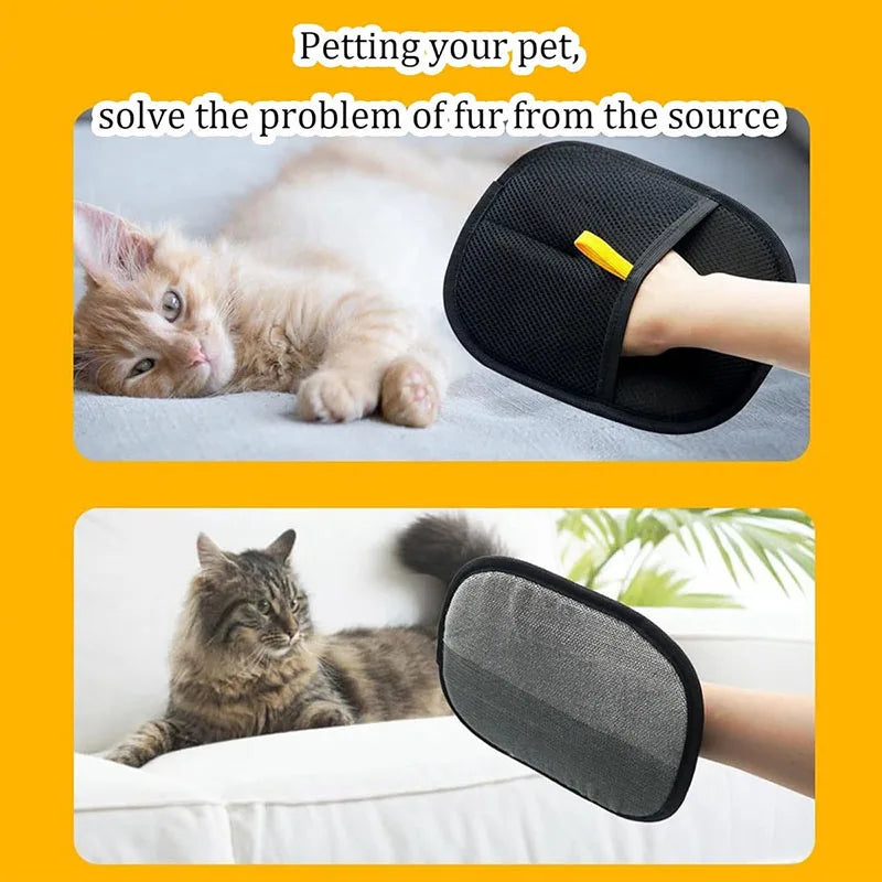 Pet Hair Removal Tools Reusable Gloves Pet Double Sided Beauty Gloves Carpet Removal Pet Fur Hair Pet Supplies Sofa Carpet Home