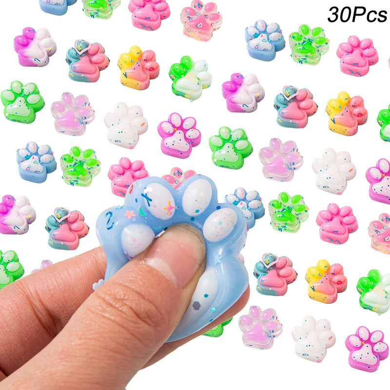 10/30/50pcs Cute Cat Claws Pinch Mini Fidget Toys Kids Birthday Party Favors Goodie Bag Pinata Fillers Christmas Easter Gifts