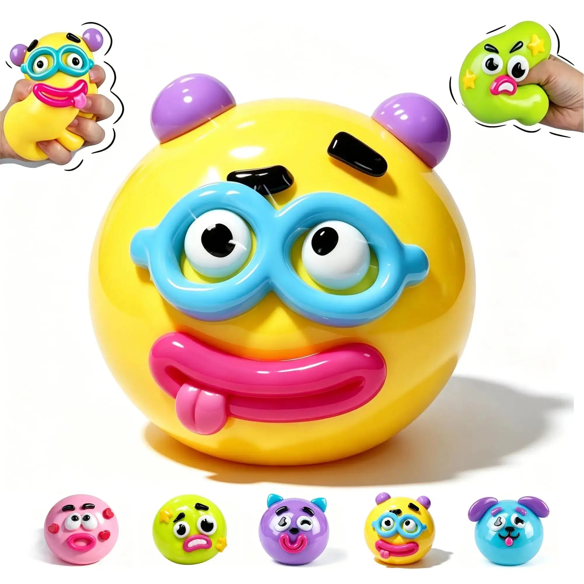 Funny Dog Expressions Squeezing Toy Soft Wet Cute Face Changing Slowly Rising Relaxing Sensory Toy Adults Ideal Home Office Gift