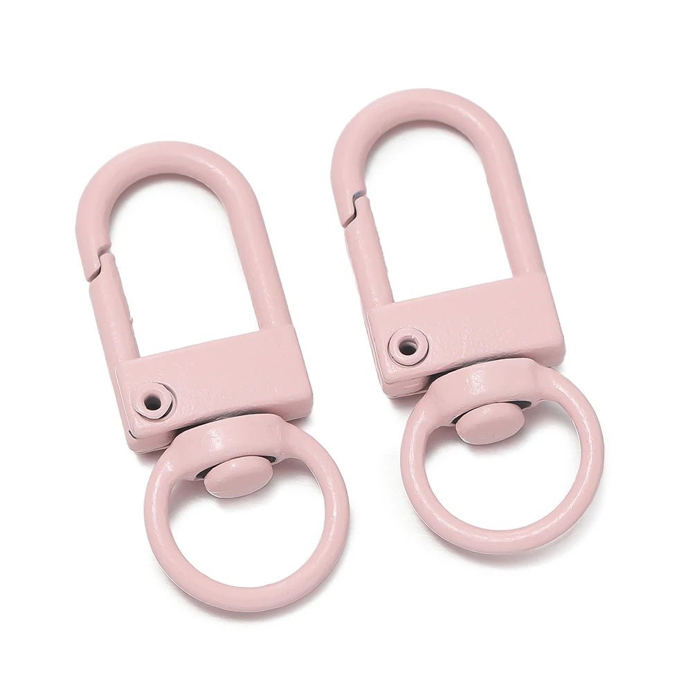 10pcs/Lot Colorful Snap Lobster Clasp Hooks For DIY Colorful Trinkets Making Rotating Pet Keychain Bag Keyring Accessories