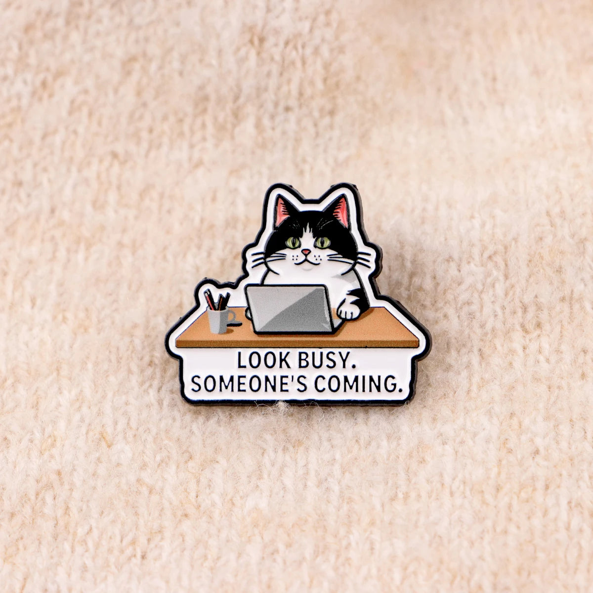 Funny Office Social Cats Enamel Pins Animals Dinosaur Butterfly Quotes Brooch Lapel Pin Badge Accessories Fashion Jewelry Gifts