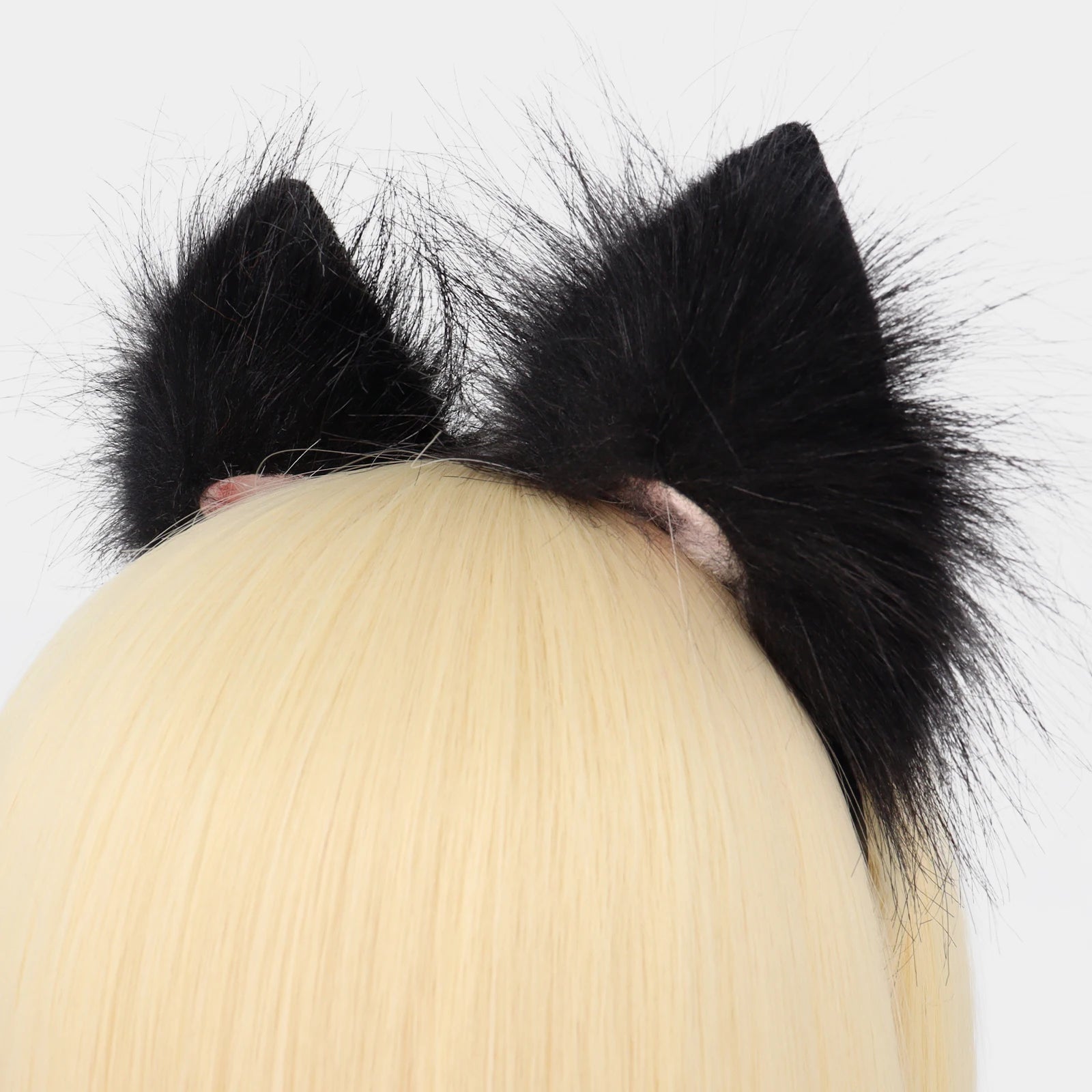 Handmade Faux Fur Animal Ears Headband Furry Cat Fox Ear Hairhoop Headwear Costume Accessory for Cosplay Masquerade