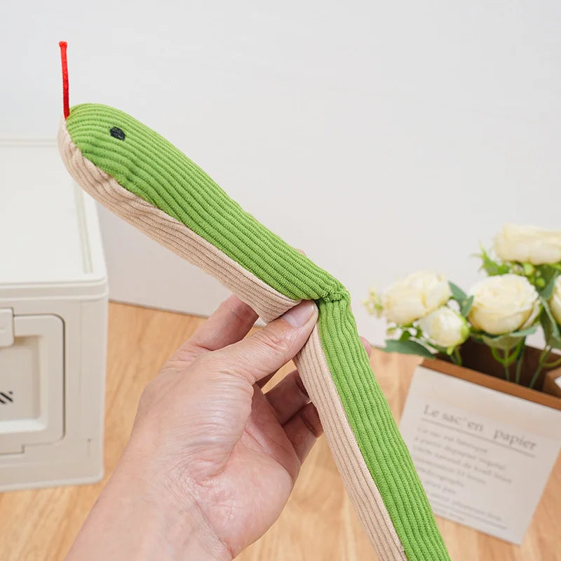 Interactive Snake‑Shape Pet Chew Toy, Bite‑Resistant Plush Sound Toy Teeth‑Cleaning for Kittens Puppies Small Pets