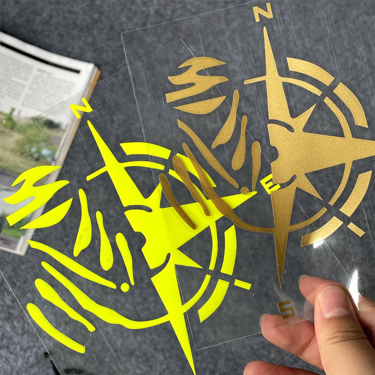Compass Reflective Vinyl Motorbike Car Stickers Fuel Tank  Helmet Motorcycles Accessories For Voge 900 DSX Yamaha R3 Kawasaki