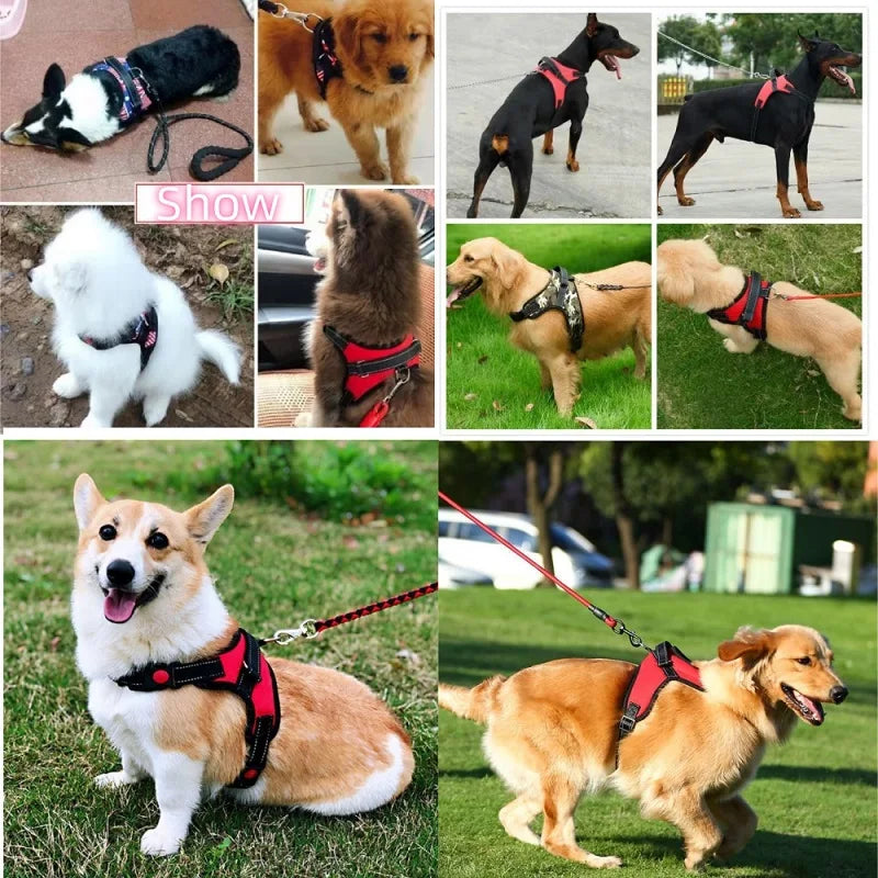 Saddle Dog Harness Reflective Adjustable Pet Harness No Pull Walking Training Small Medium Large Big Dogs Chest Strap Product