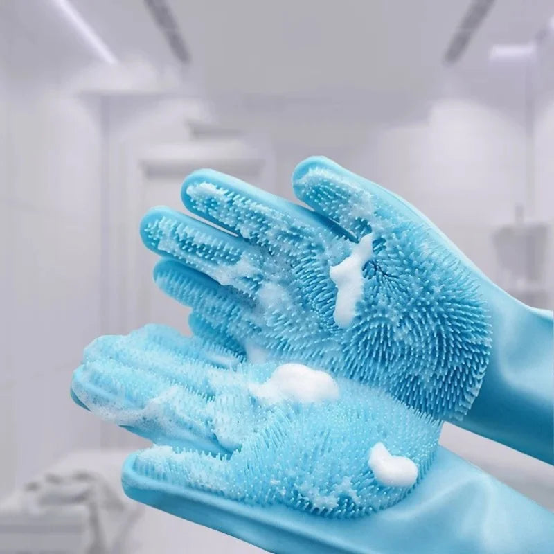 Pet Grooming Gloves for Dogs And Cats Silicone Bathing Shampoo Scrubber Dishwashing Cleaning Glove Hair Removal Multi-Functional