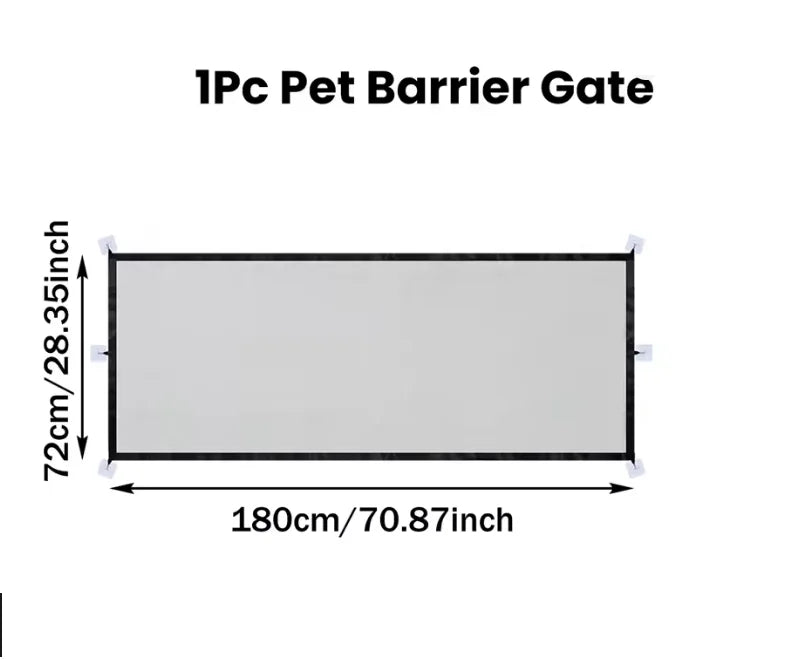 Mesh Pet Gate Dog Safety Fence Portable Retractable Pet Isolation Net For Stairs Doorways Puppy Cat Barrier