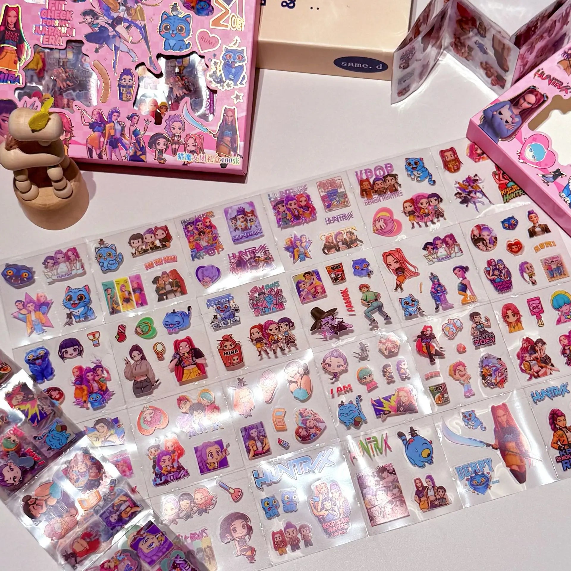 100pcs/set Cartoon Anime Stickers Rumi Mira Zoey Waterproof DIY Decorative Gifts for Guitar Notebook Luggage