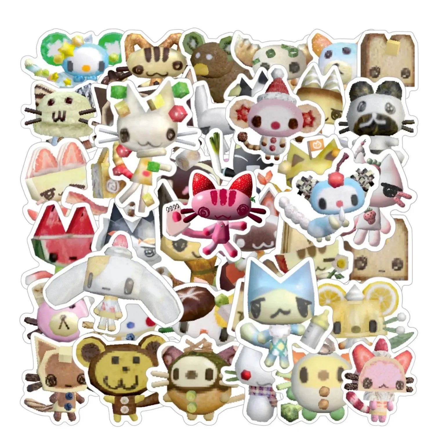 50PCS Cartoon Kawaii Inoue Toro Funny Cute Cat Graffiti Sticker Decorative Scrapbook Laptop Luggage Decal Kids Toy Gift