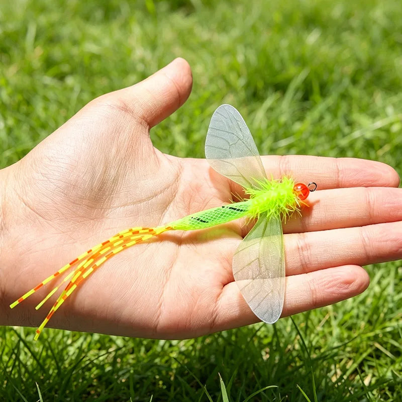 2pcs Colored Dragonfly Artificial Insect Cat Toys Cat Teaser Replacement Head Pet Toys Accessories