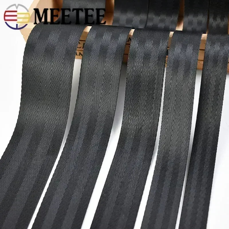 5/10M 20-50mm Black Polyester Webbing Band Backpack Strap Pet Collar Tape Belt Ribbon DIY Bag Garment Trim Sewing Accessory