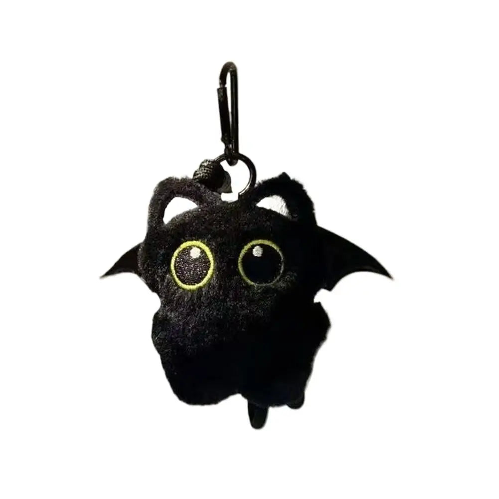 Cute Plush Black Cat Doll Toy Keychain Bag Pendant Charms Car Keyring Accessories For Women Couples Gift