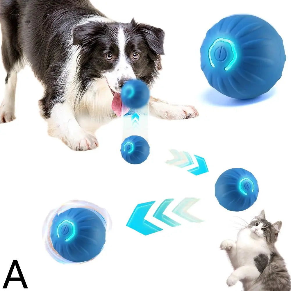 Interactive Dog Toy Ball with Rope Electronic Motion Activated Rolling Ball for Indoor Cat Dog Play Toys for Puppy Training Ball