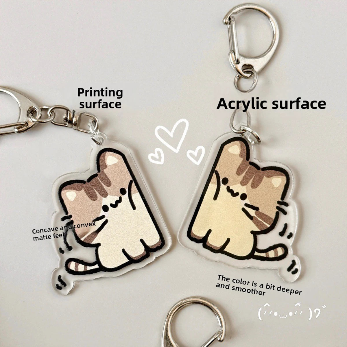 2 PCS Cute Cat Keychain Pendant, Matching Couple or Friend Gift, Cute Backpack Accessory, Friendship Token, Decorative Trinket