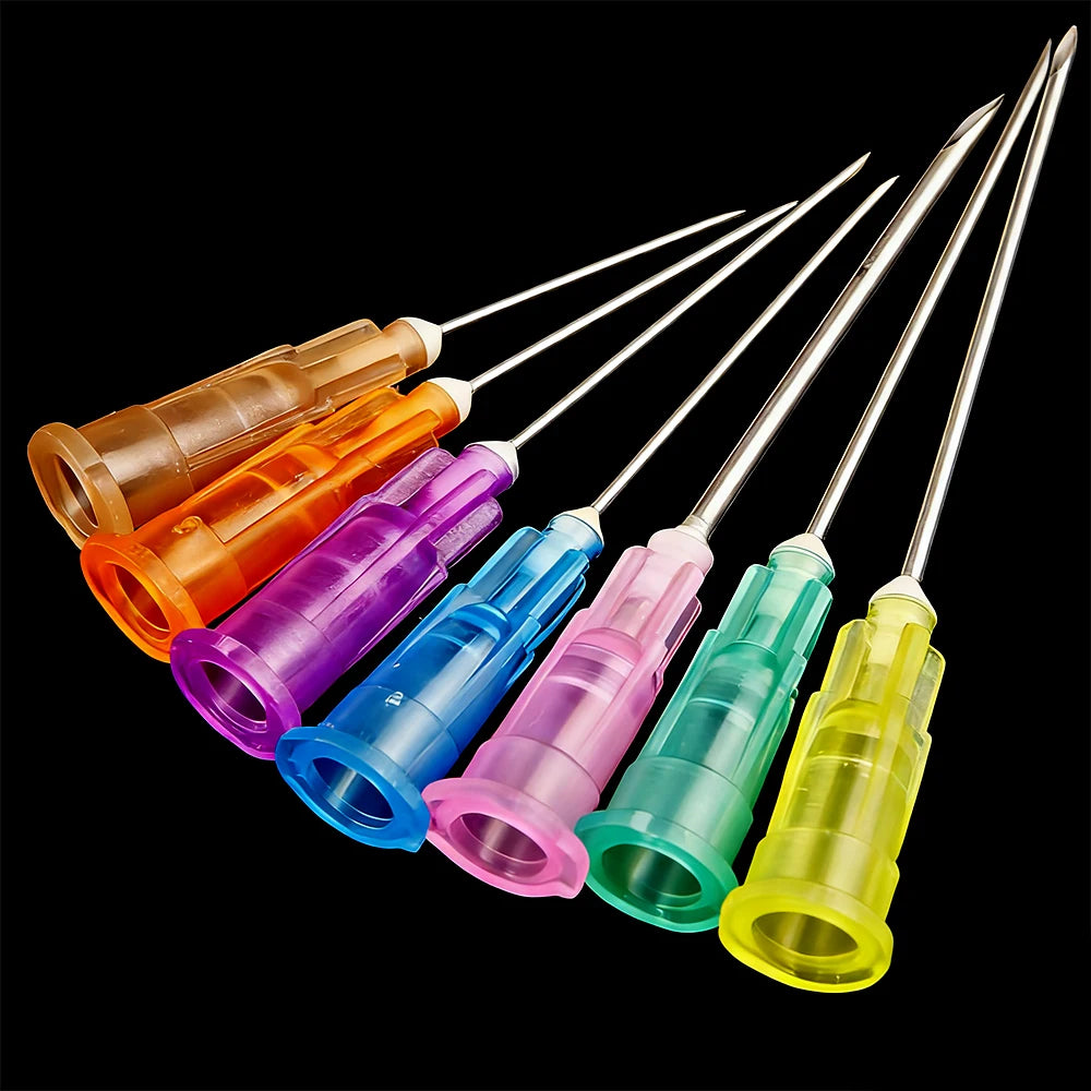 7-Piece Set of Glue Applicators and Syringes for Veterinary and Industrial Use, Pet Feeding, with 1+3+5+10+20+30ml Capacities, Equipped with Pointed Needles and Caps, Suitable for Liquids, Glue, Ink, Perfume, and Lip Gloss Pr
