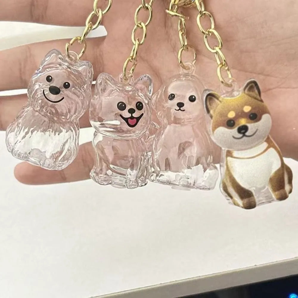 Transparent Dog Fur Storage Pendant Fur Storage Capsule Cute Portable Souvenirs Keychain DIY Accessories Dog Shape Keychain