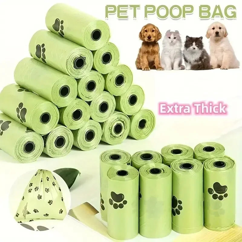 Dog Poop Bags for Dog Large Cat Waste Bags Doggie Outdoor Home Clean Refill Garbage Bag 15 Bags/ Roll Pet Supplies