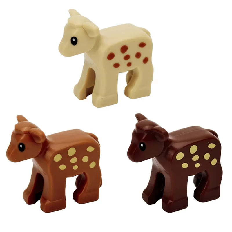 MOC Animal Scene Building Blocks Cats Dogs Sheep Pigs Chickens Eagle Parrots Dolphin Zoo Fram Accessories DIY Toys Bricks T14