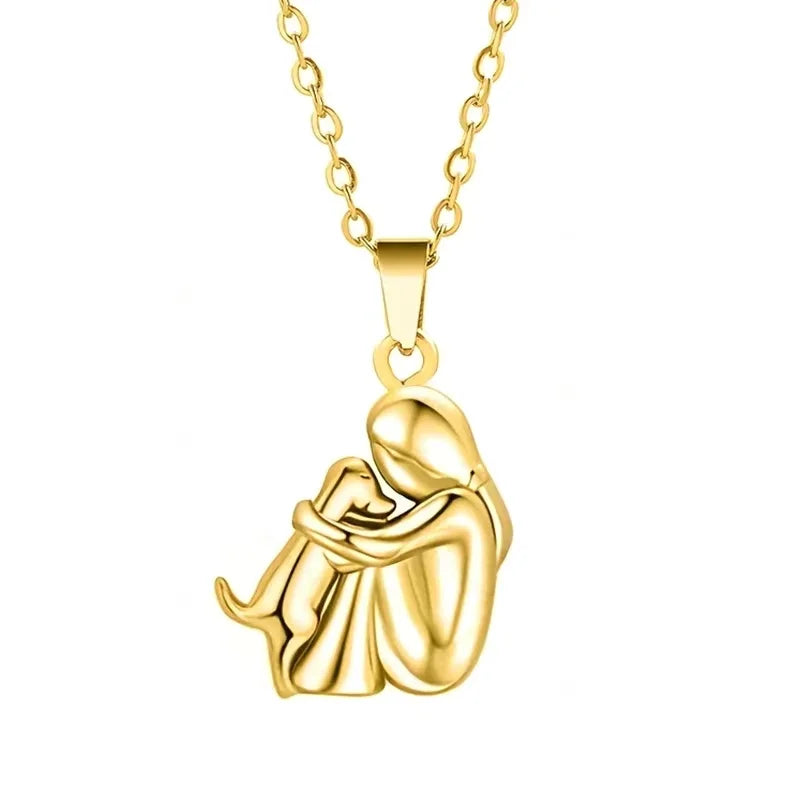 Trendy Black Dog Pendant Necklace For Women Puppy Dog Mom Necklaces Animal Pet Jewelry Accessories