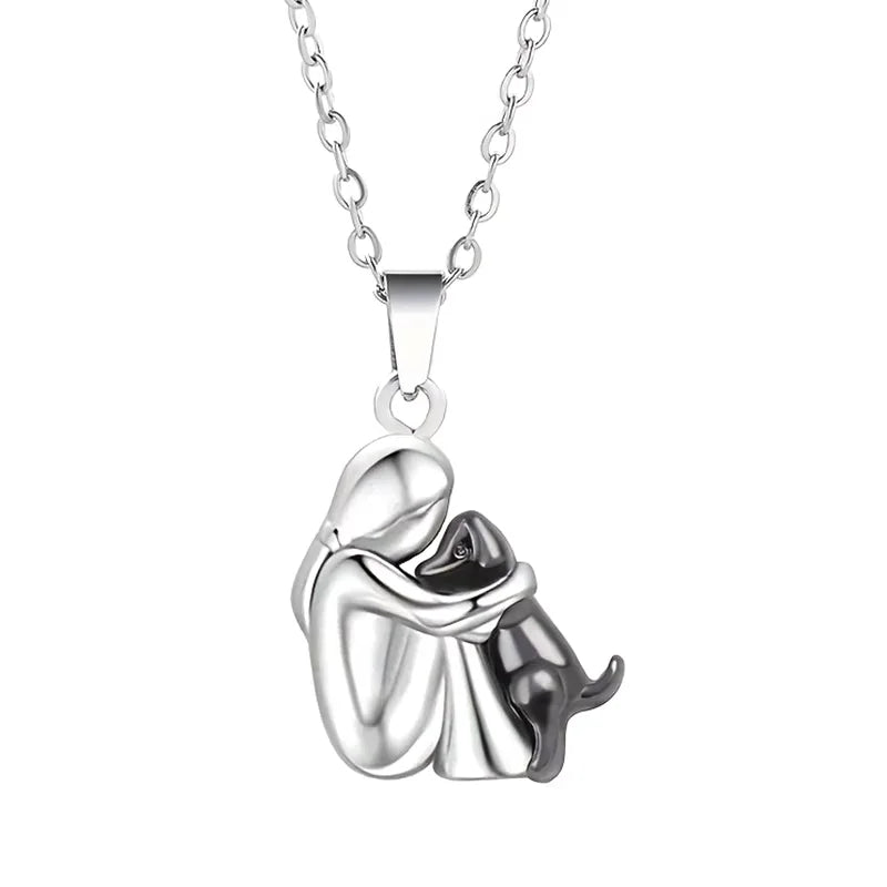 Trendy Black Dog Pendant Necklace For Women Puppy Dog Mom Necklaces Animal Pet Jewelry Accessories