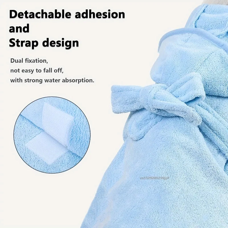 New Dog Bathrobe Absorbent Pet Quick Drying Wearable Bath Towel Robe Large Small Dogs Clean Absorbent Bathrobe Cat Pet Products