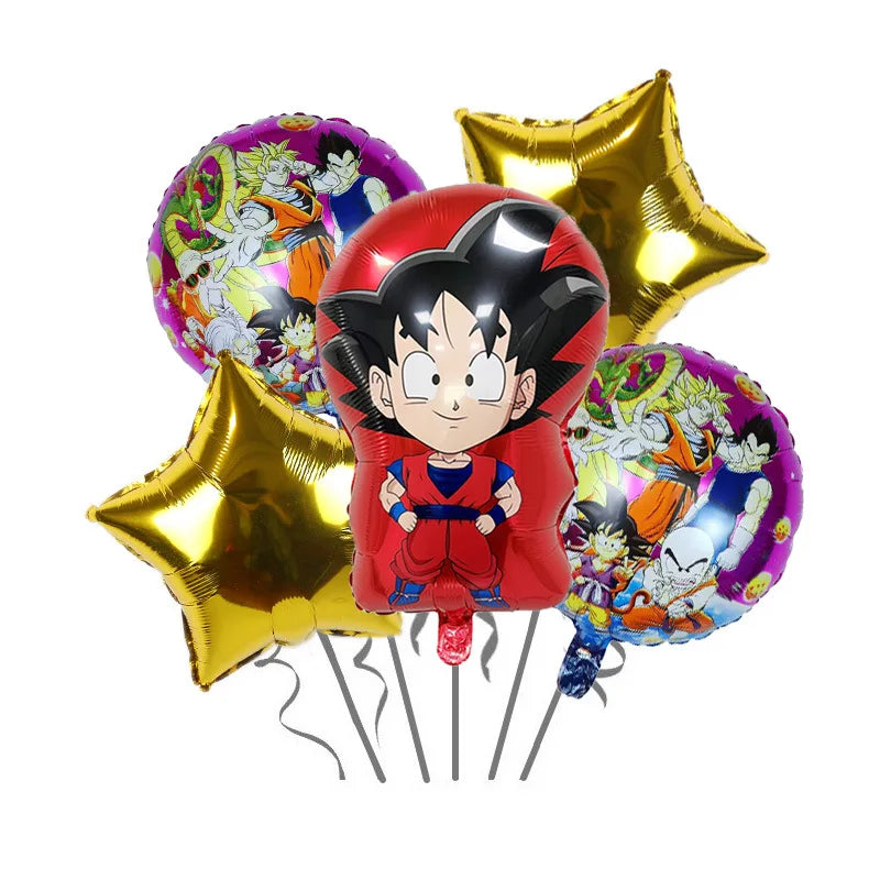 Anime Saiyan Goku Aluminum Foil Balloon Pack Dragon Cartoon Themed Kids Birthday Party Decor Supplies