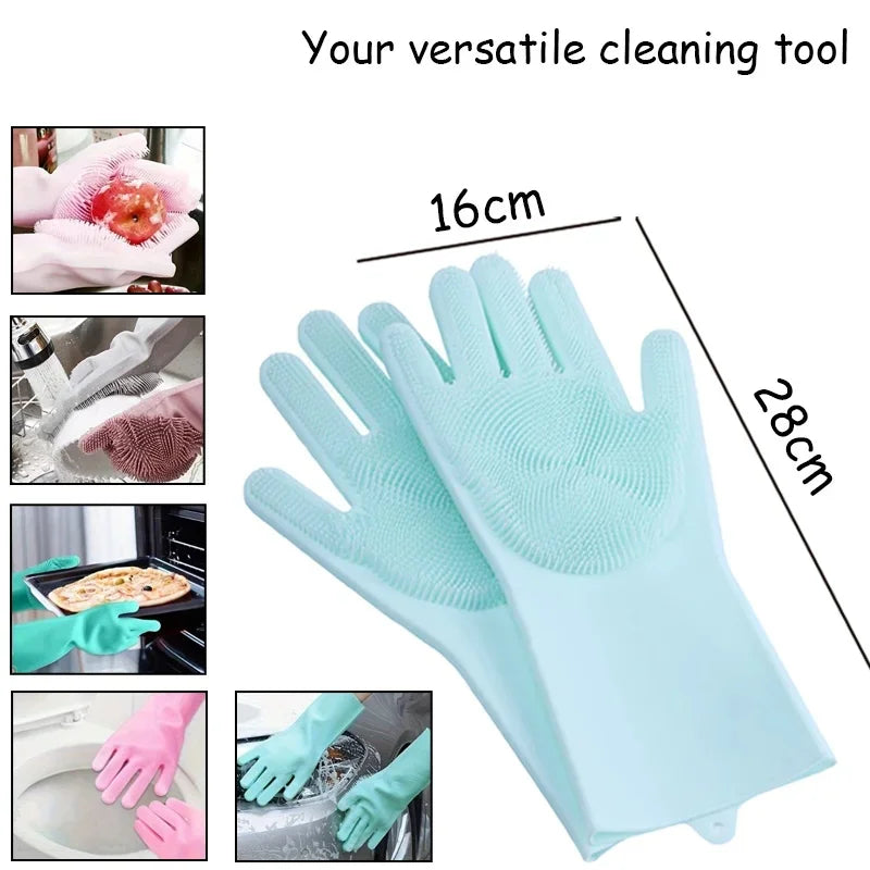 Pet Grooming Gloves for Dogs And Cats Silicone Bathing Shampoo Scrubber Dishwashing Cleaning Glove Hair Removal Multi-Functional