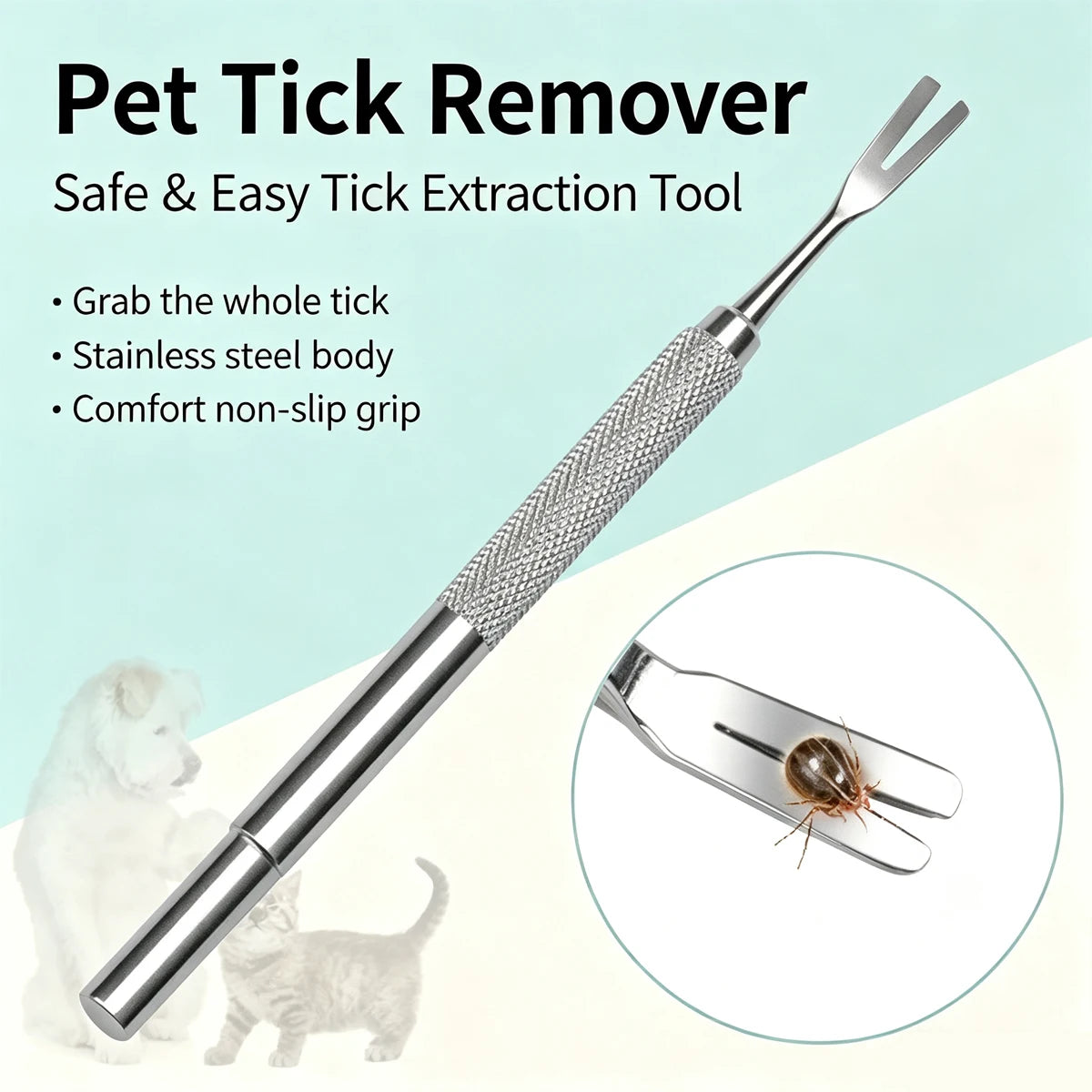 Tick and Flea Tweezers Pets Accessories Removal Dog Remover Grooming Perro Removes Ticks People Pet Clips Supplies Pulls Clip