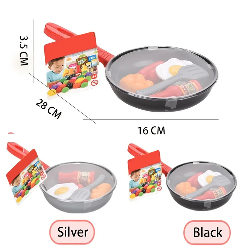 8pcs Montessori Simulation Kitchen Toys Steak Vegetable Educational Cookware Game Set Pretend Play Bread Hot Dog