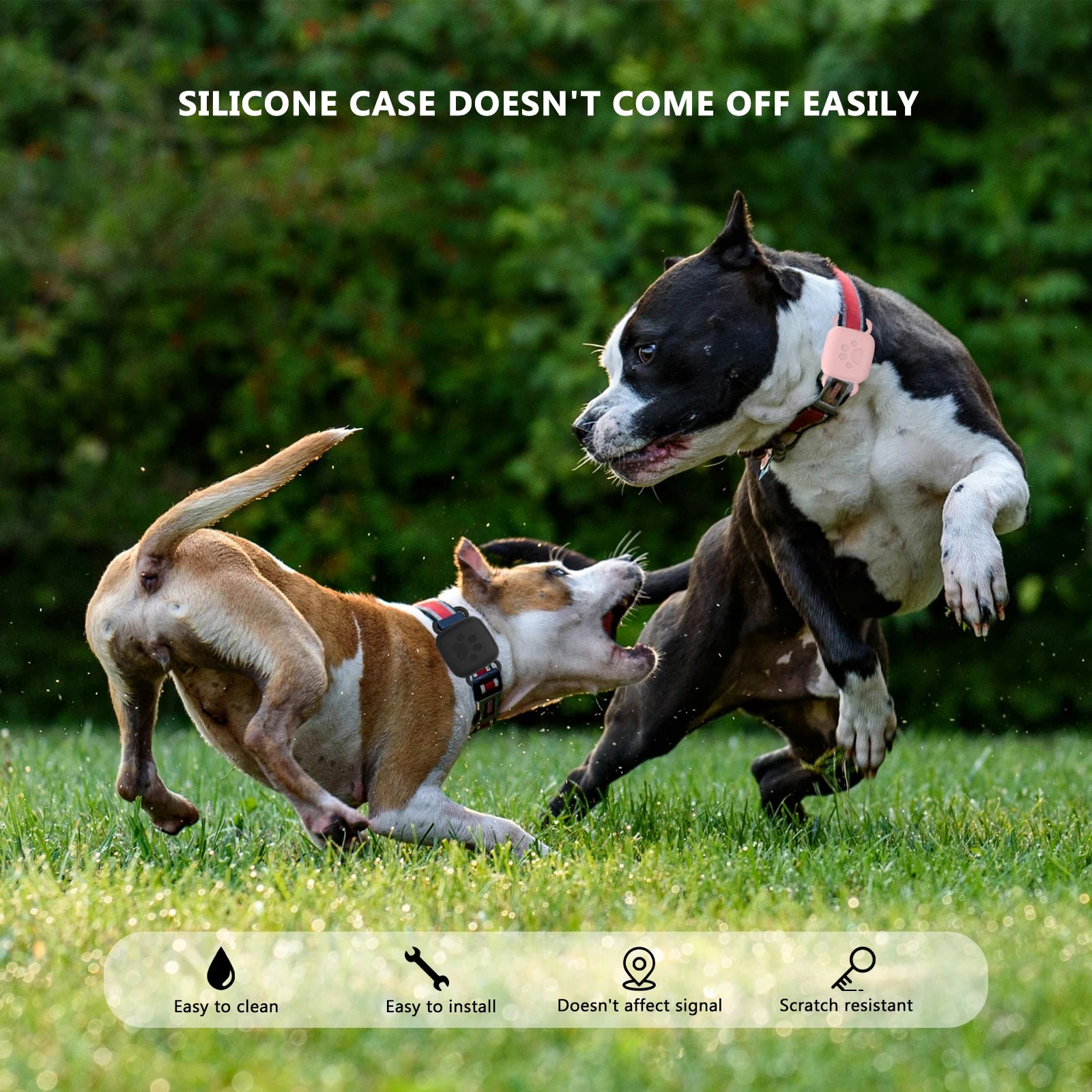 Silicone Case Dog Collar Holder for Tile Mate 2024, Scratch Resistant, Lightweight and Anti-Lost Tracker Cover Accessory for Pet