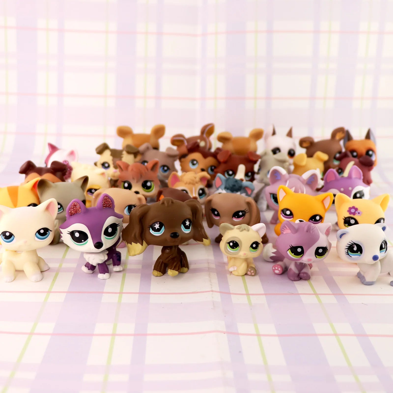 LPS Minilpsshop Pet Shop Bobble Head Toy Rare Random 5pcs Toys and 7pcs Accessories Kids Gift