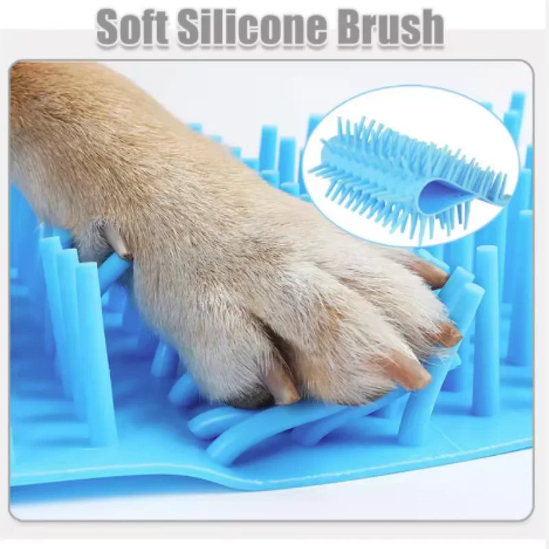 Portable Pet Paw Cleaner Soft Silicone Foot Washer with Cleaning Brush Dog Towel Bucket - Efficient Pet Cleaning Supplies