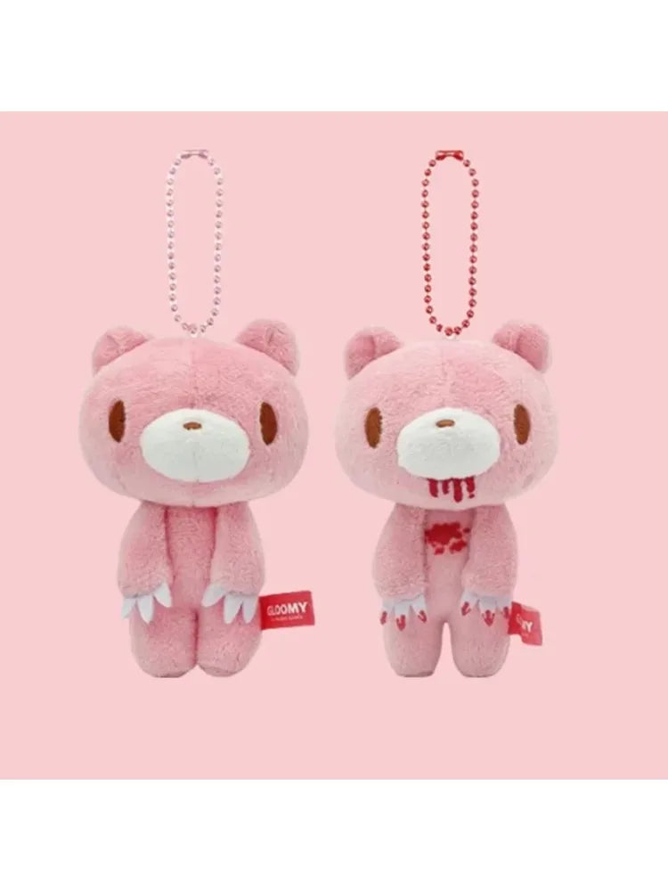 12cm Pink Bear Plush Pendant Toy Bloodthirsty Pink Bear Gift Doll Pet Companion Toy Accessories Christmas Birthday Girl Gift