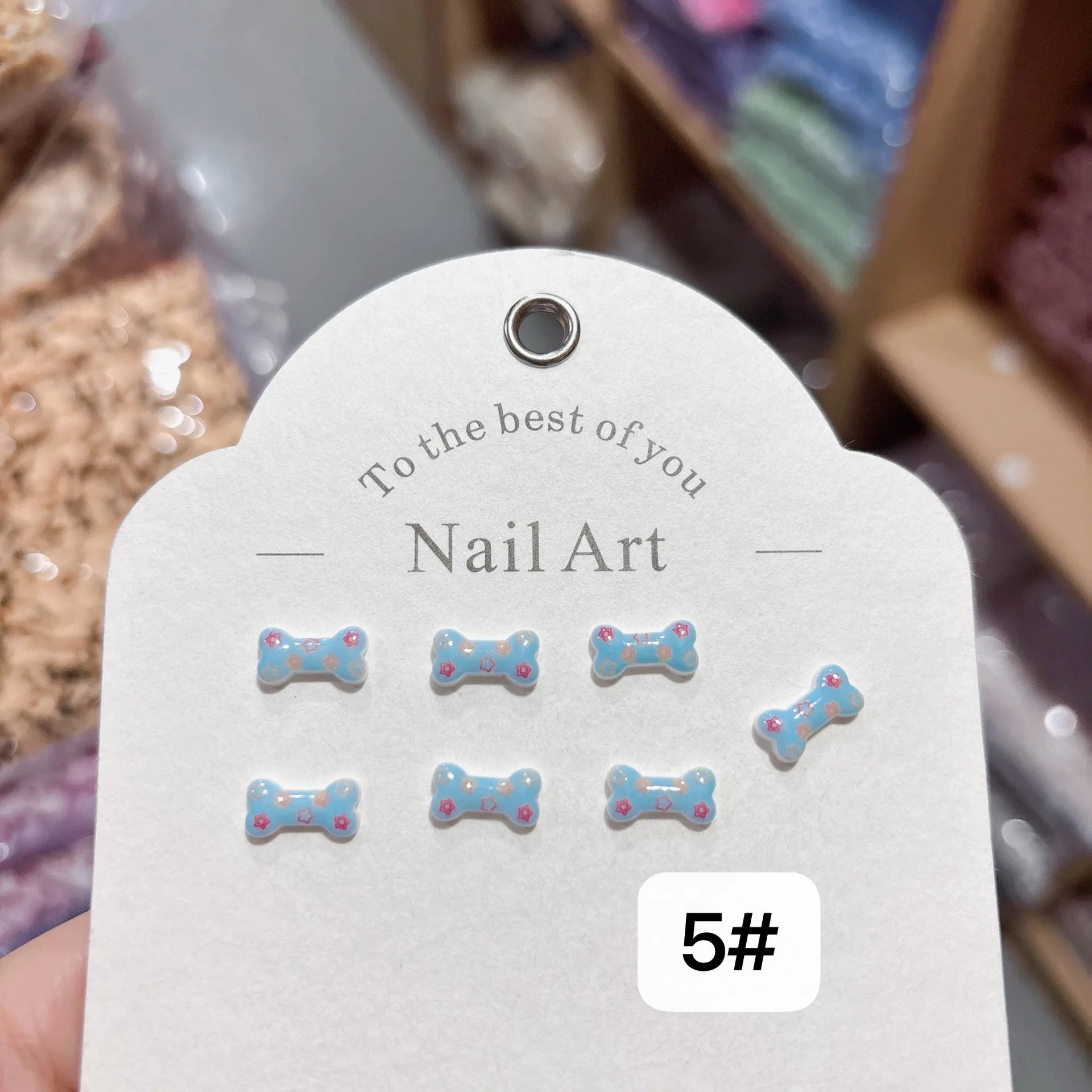100Pcs Happy Dopamine Dog Bone Nail Charms - 3D Playful Resin Decor for Cheerful DIY Manicures