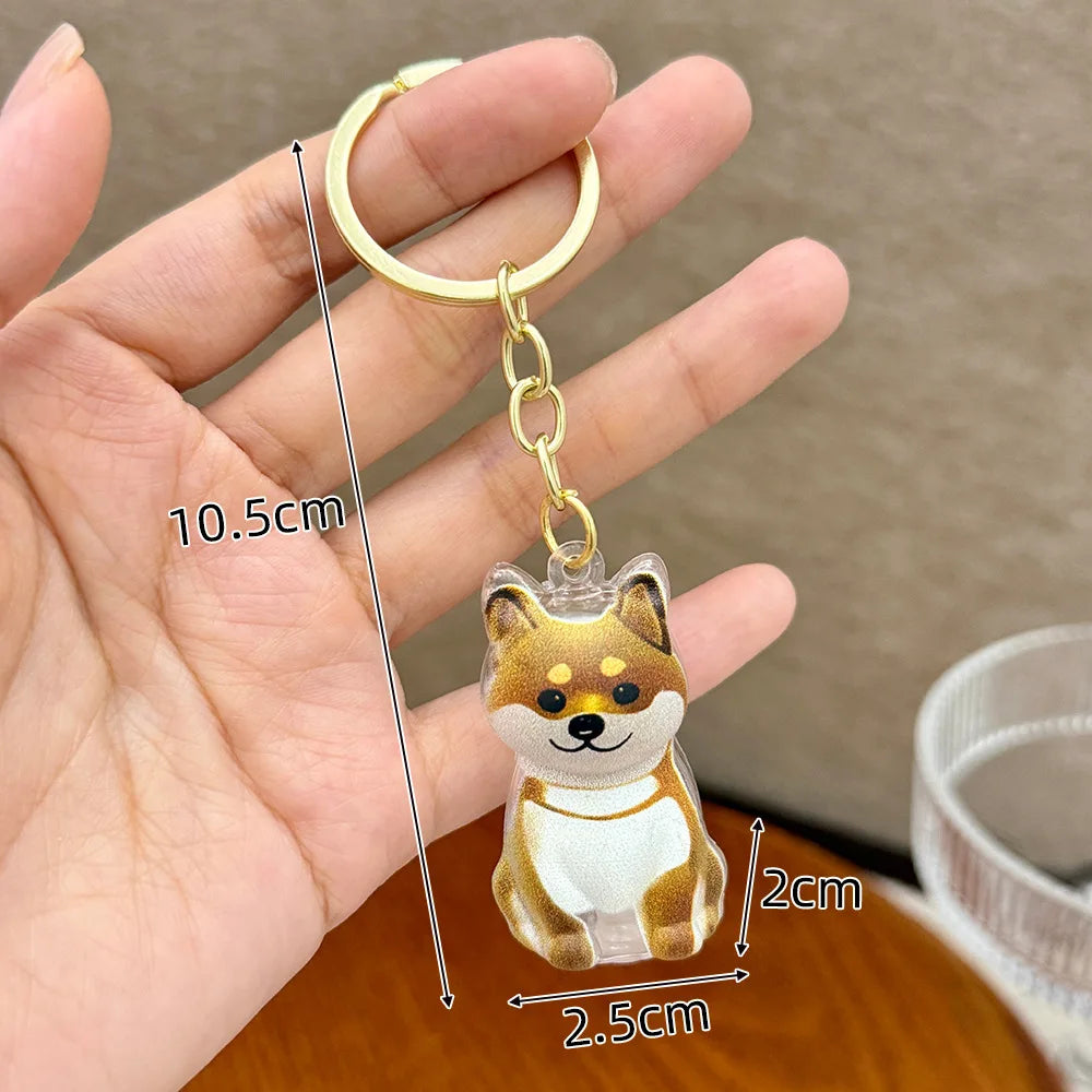 Memory Keychain Creative Cute Dog Keychain Transparent Capsule Pendant Playful Dog Hair Storage Box For Keychains Backpack
