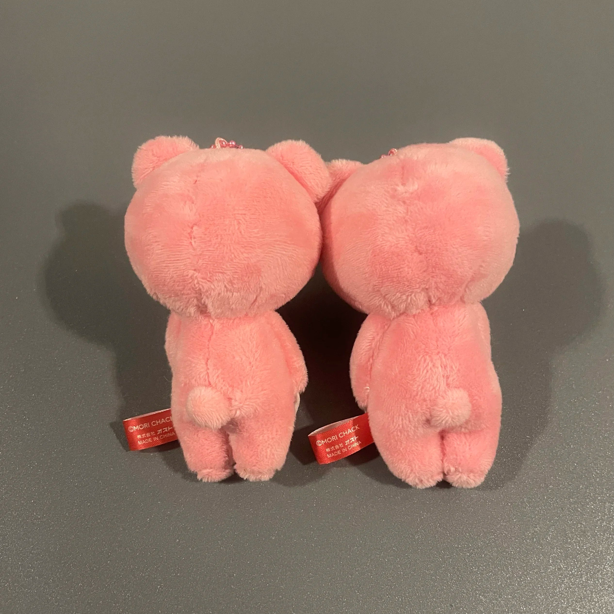 12cm Pink Bear Plush Pendant Toy Bloodthirsty Pink Bear Gift Doll Pet Companion Toy Accessories Christmas Birthday Girl Gift