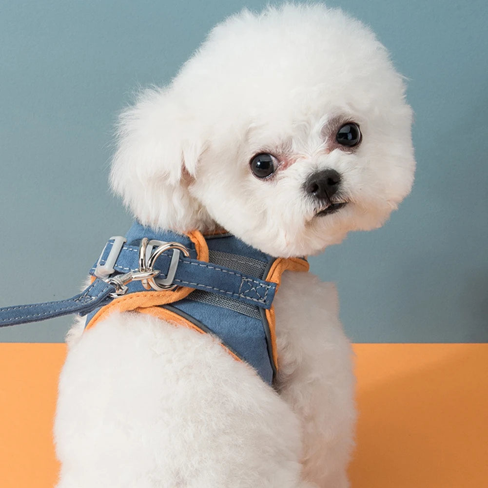 Cat Dog Harness Leash Reflective Pet Vest Harness With Anti-Escape Design Soft With Leads For Outdoor Walking Pet Accessories