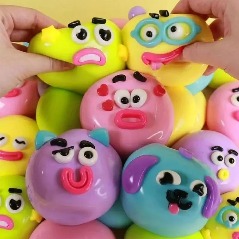 Funny Dog Expressions Squeezing Toy Soft Wet Cute Face Changing Slowly Rising Relaxing Sensory Toy Adults Ideal Home Office Gift