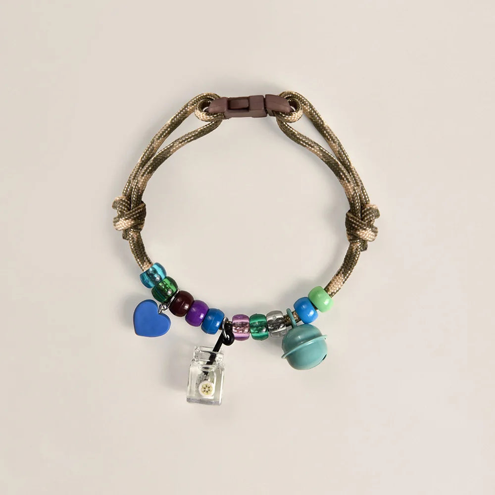 Pet Beaded Necklace Accessories, Skin-friendly Rope Neck Collar, Dog and Cat Bell Collar To Prevent Getting Lost
