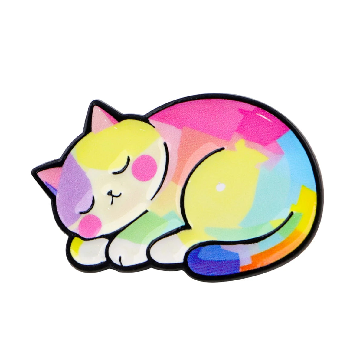 Cute Rainbow Galaxy Cat Enamel Pins Kawaii Cartoon Brooches Animal Lapel Badges Jewelry Gifts for Cat Lovers & Pride Accessories