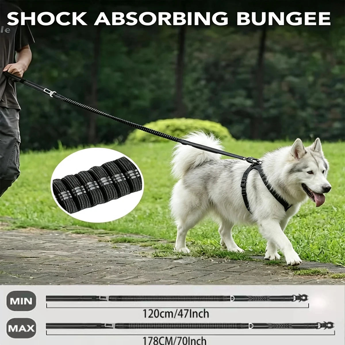 Reflective Explosion-proof Leash for Large Dogs Lead Dog Harness Set Pet Products Accessories Retractable Long Double Collar Tow