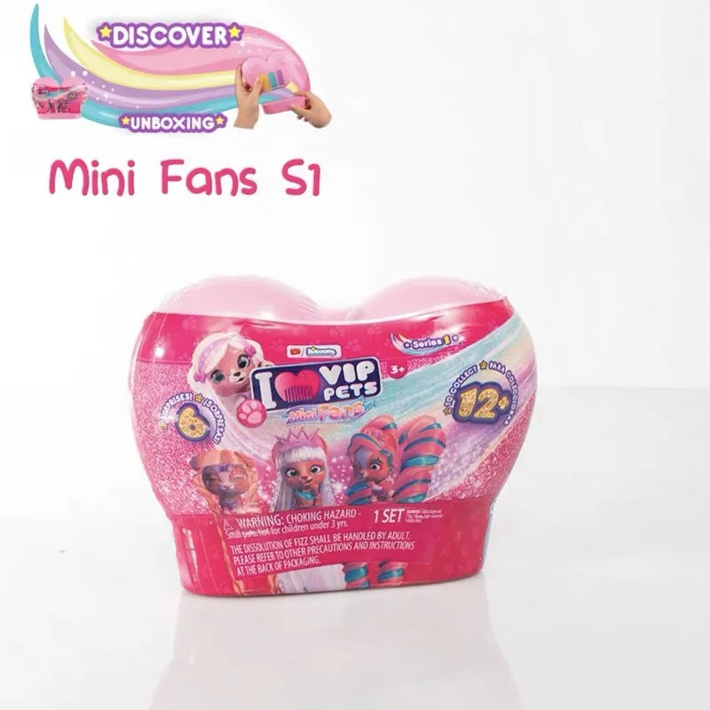 I Love Vip Pets Hairdressing Doll Pet Dog Genuine cartoon Poodle Surprise Blind Box Braided Hair Toys Set Girl'S christmas Gifts